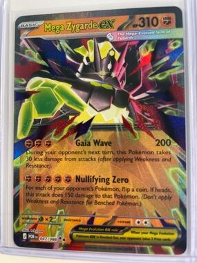 Pokemon Mega Zygarde EX Yellow Green Holo Trading Card